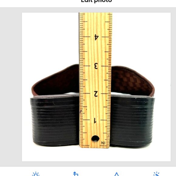 Leather Collection ladies Brown slides chunky 10 Woven Heel Sandal vtg y2k 90s - Picture 4 of 12